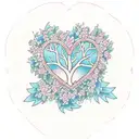 A heart-shaped family tree with each member's name incorporated into the branches tattoo design idea