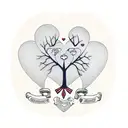 A heart-shaped family tree with each member's name incorporated into the branches tattoo design idea
