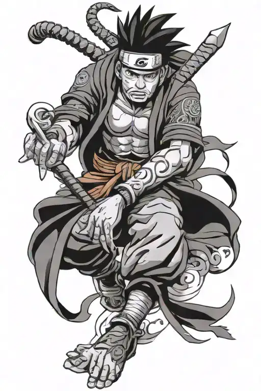 sage six path Naruto with kurma tattoo design idea