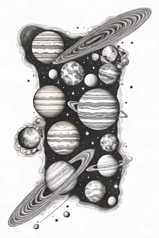 solar system planets tattoo design idea