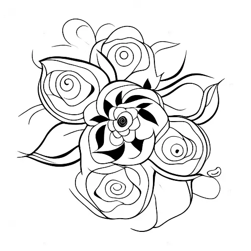 pumpkin flower tattoo design idea