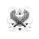 air force america mount shasta tattoo design idea