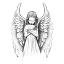 Angel as a memorie for a dead brother tattoo design idea