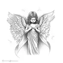 Angel as a memorie for a dead brother tattoo design idea