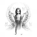 Angel as a memorie for a dead brother tattoo design idea