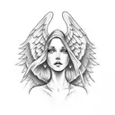 Angel as a memorie for a dead brother tattoo design idea