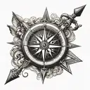 moral compass tattoo design idea