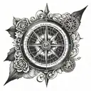 moral compass tattoo design idea