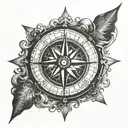 moral compass tattoo design idea