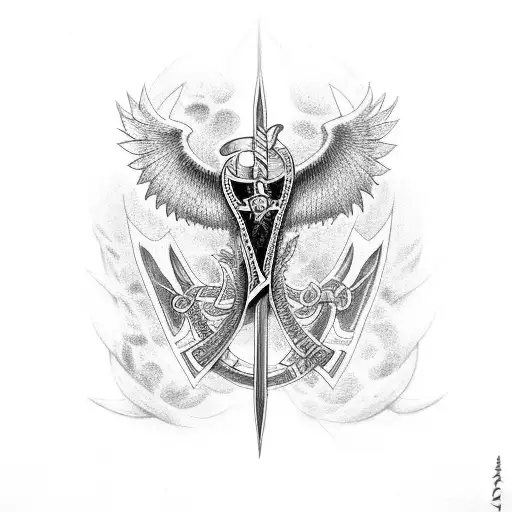 spinal sword with cross  tattoo design idea