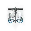 spinal sword with cross  tattoo design idea