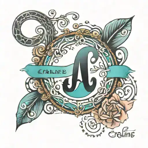 baby bracelet with the name Coraline tattoo design idea