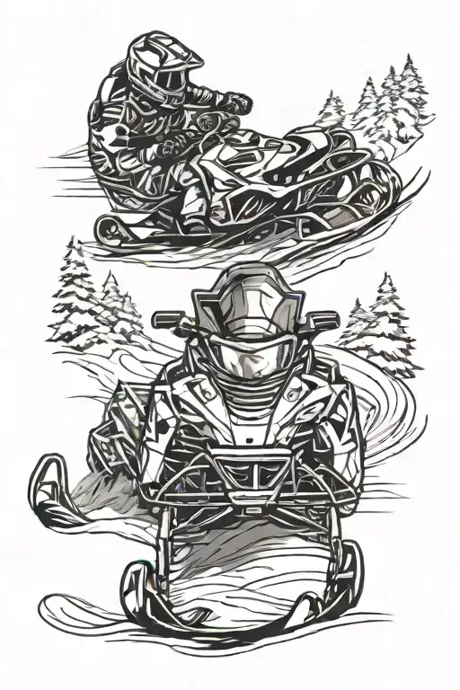snowmobile design tattoo design idea
