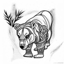 poisedon with polar bear tattoo design idea