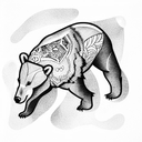 poisedon with polar bear tattoo design idea
