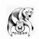 poisedon with polar bear tattoo design idea
