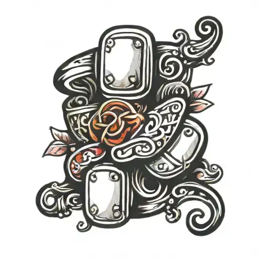 knuckle duster attached tattoo design idea