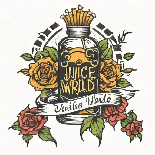 juice Wrld tattoo with text tattoo design idea