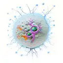 Neuron with dopamine molecule as part of the cell  tattoo design idea