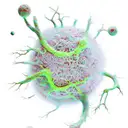 Neuron with dopamine molecule as part of the cell  tattoo design idea