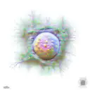 Neuron with dopamine molecule as part of the cell  tattoo design idea