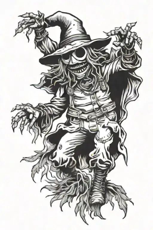 scarecrow from the song Pioneer Camp Dusty Rainbow "Scarecrow" tattoo design idea