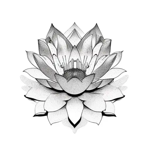 Lotus Flower with big petals tattoo design idea