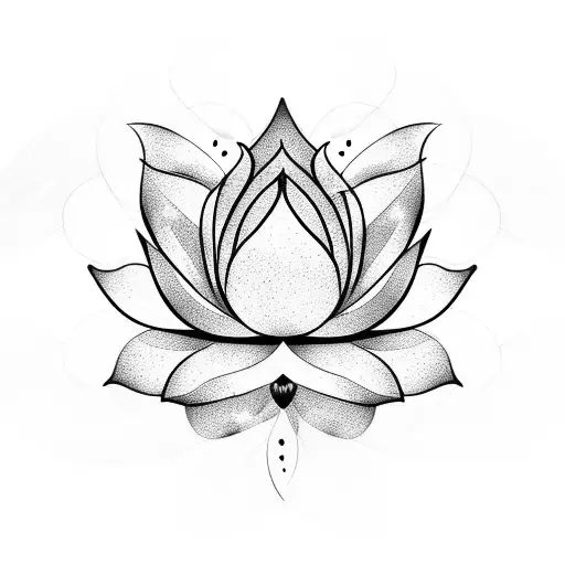 Lotus Flower with big petals tattoo design idea