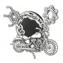 motorcycle chain that transforms in a snale tattoo design idea