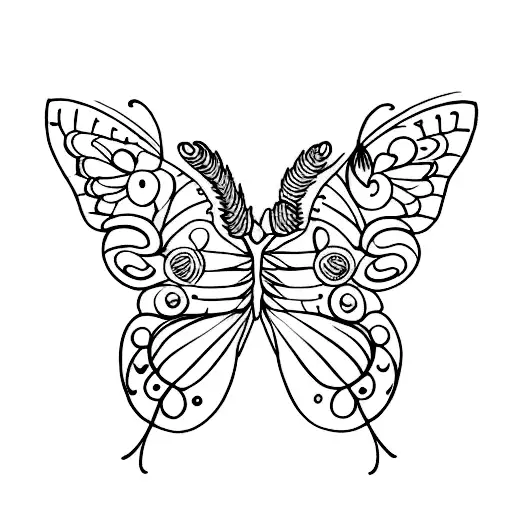 three Butterfly tattoo design idea