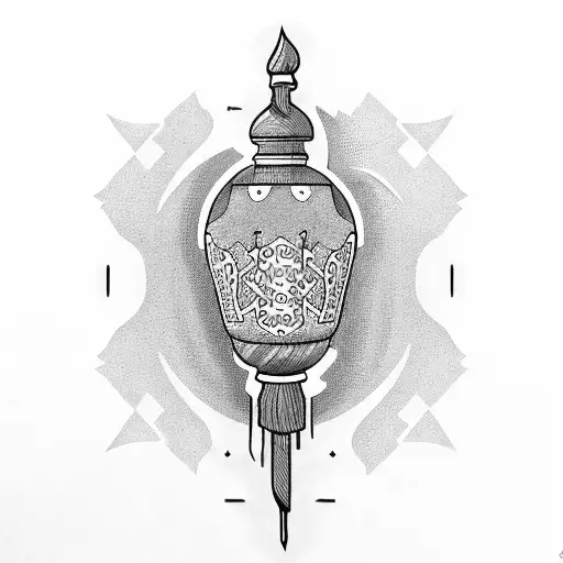 classy flaming kebab  tattoo design idea