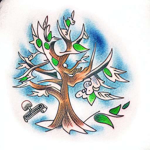 tree computer tattoo design idea