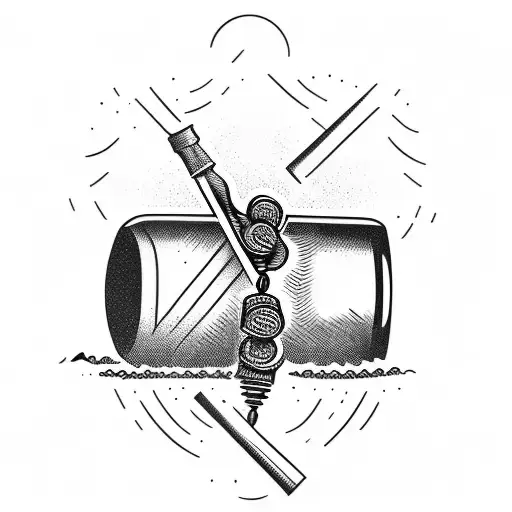 wine bottle tattoo design idea