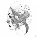 head in clouds tattoo design idea