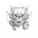 head in clouds tattoo design idea