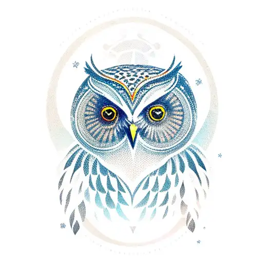 Owl Scandinavian mythology tattoo design idea