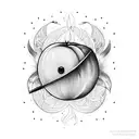 Peach on fire tattoo design idea