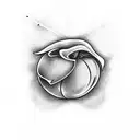 Peach on fire tattoo design idea