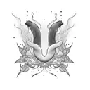 Peach on fire tattoo design idea