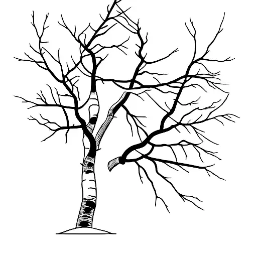 A minimalist tattoo of a single aspen tree tattoo design idea