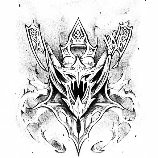 king lich of dota 2 tattoo design idea