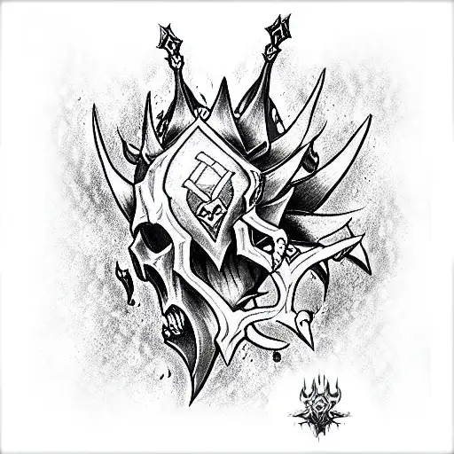 king lich of dota 2 tattoo design idea