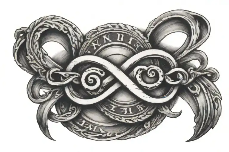 infinity symbol with roman numeral date tattoo tattoo design idea