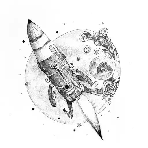 rocket tattoo design idea