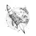 rocket tattoo design idea