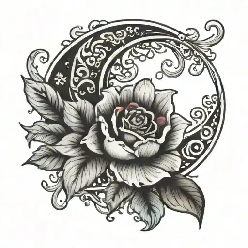 half moon tattoo for husband and wife name tattoo design idea