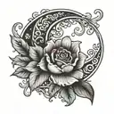 half moon tattoo for husband and wife name tattoo design idea