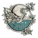 half moon tattoo for husband and wife name tattoo design idea