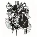 Incorporate a blueprint design into a mechanical heart tattoo tattoo design idea