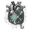 Incorporate a blueprint design into a mechanical heart tattoo tattoo design idea